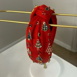 Bejeweled Christmas Tree Knotted Headband